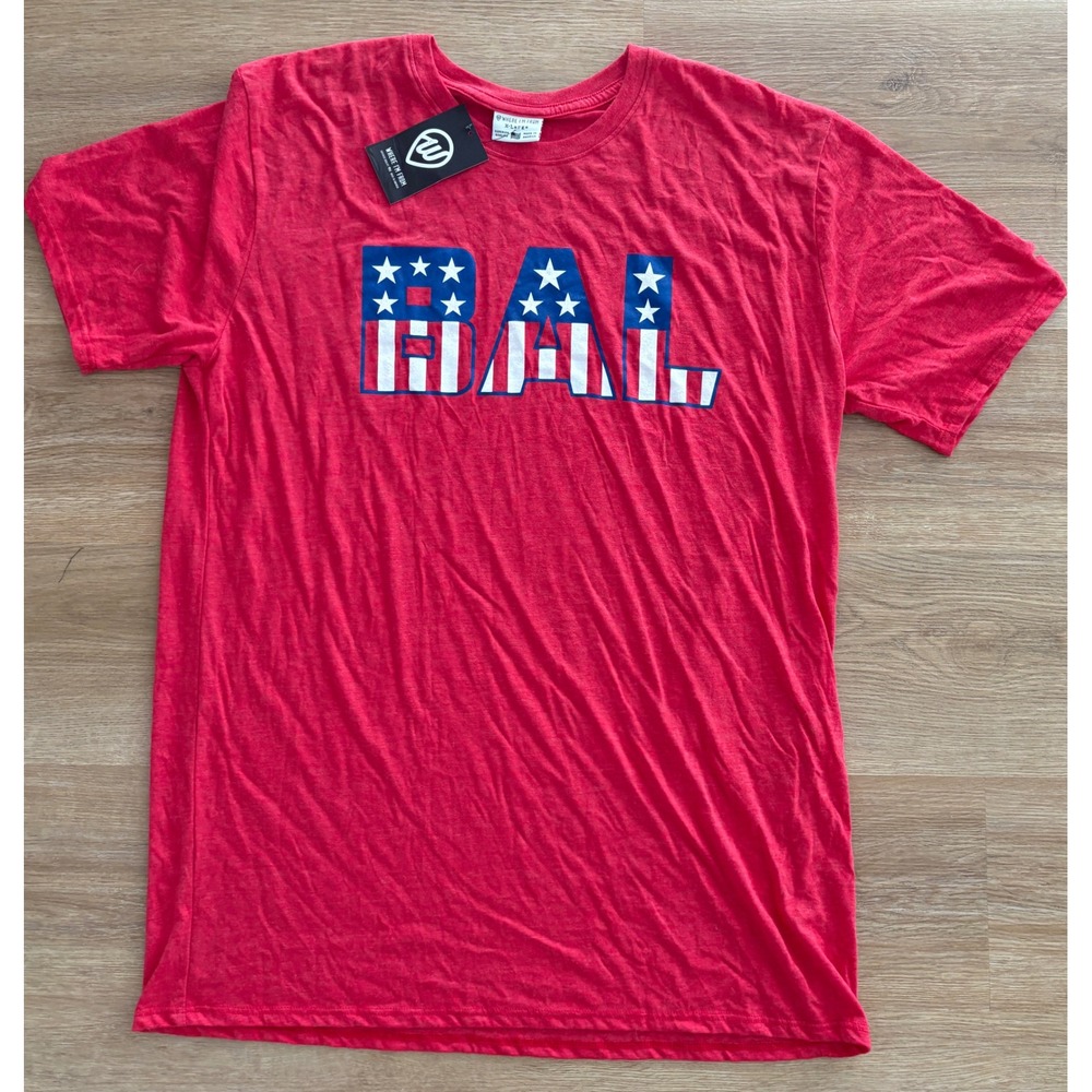 NWT Men's Where I'm From Mens Baltimore American Flag T-Shirt - XL - Red